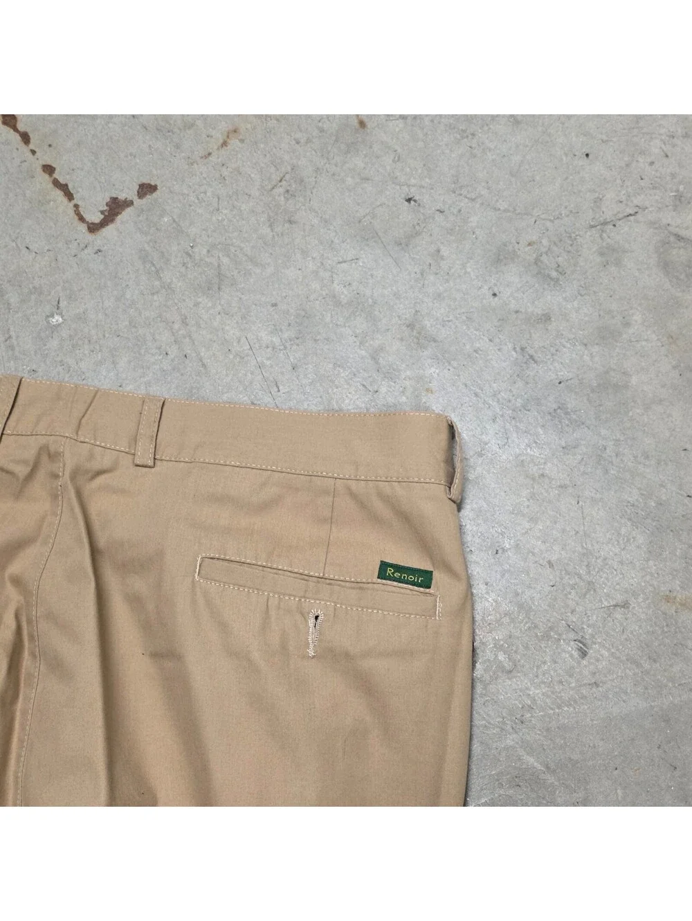 RENOIR Renoir $125 Flat Front Dress Pants Men's 36x29 Beige Super 140's